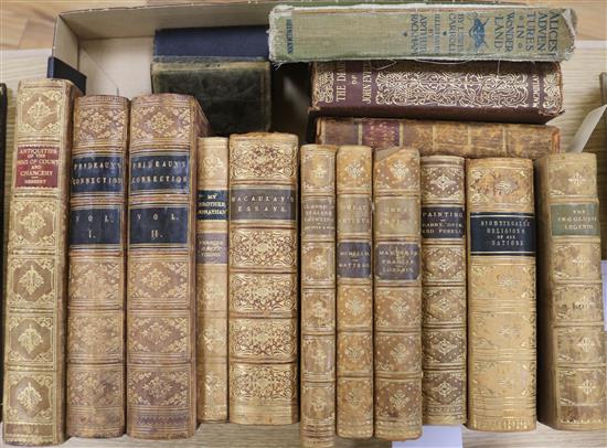 A group of leather bound books